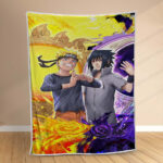 Plaid Naruto Uzumaki et Sasuke Uchiwa 1002 Couverture Polaire Plaid Canapé