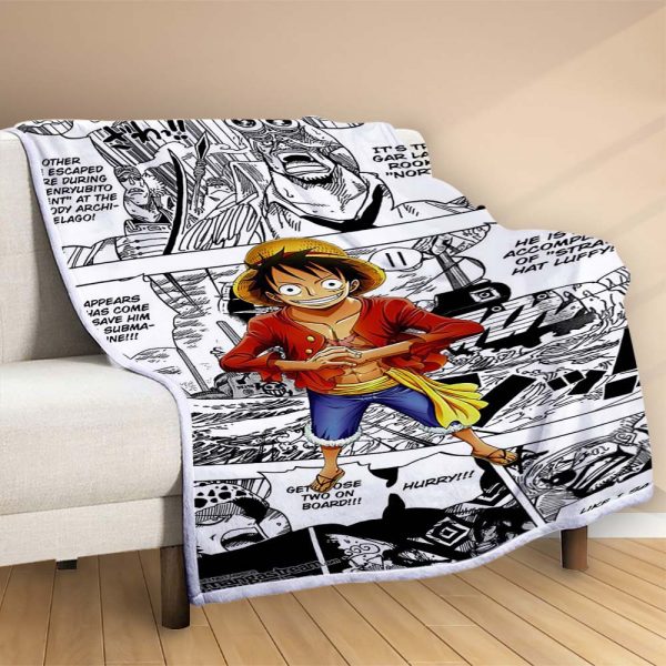 Plaid Monkey D Luffy One Piece Manga 2 Couverture Polaire Plaid Canapé – Image 2