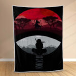 Plaid Itachi Uchiwa dans Naruto Manga Couverture Polaire Plaid Canapé