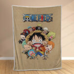 Plaid Luffy et tous les personnages 1010 Couverture Polaire Plaid Canapé