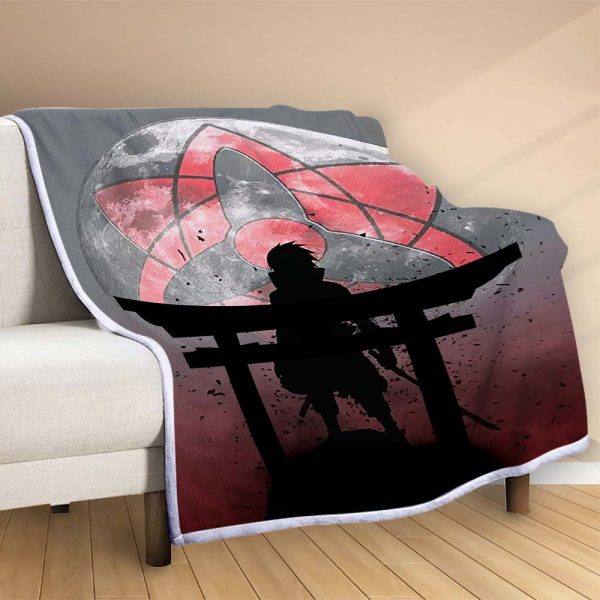 Plaid Sasuke Uchiwa dans le personnage de Naruto Couverture Polaire Plaid Canapé – Image 2