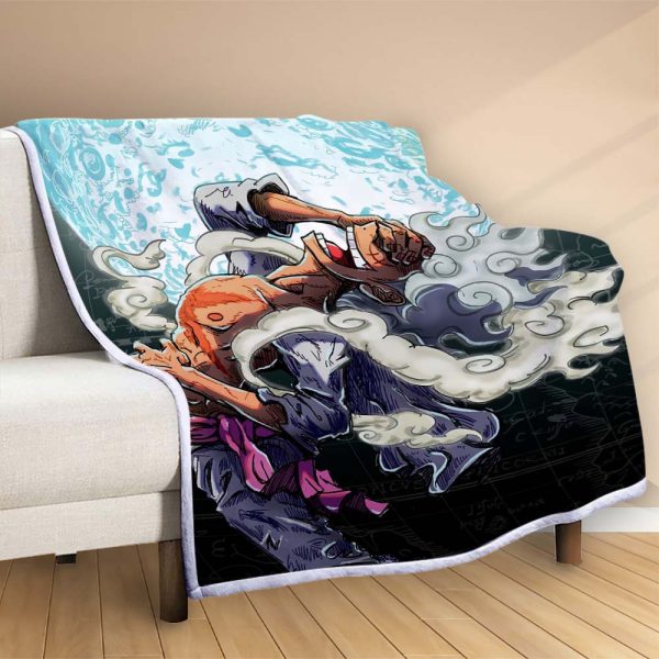Plaid Monkey D Luffy One Piece Gear 5 Cool 3 Couverture Polaire Plaid Canapé – Image 2