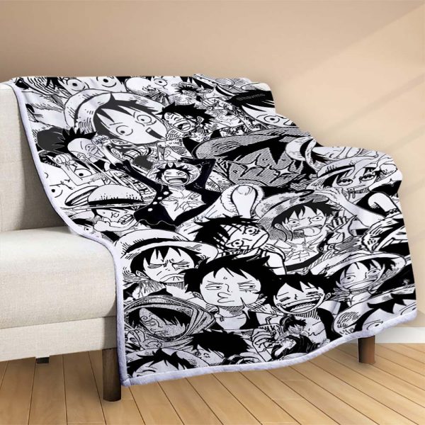 Plaid Monkey D Luffy One Piece Manga Couverture Polaire Plaid Canapé – Image 2
