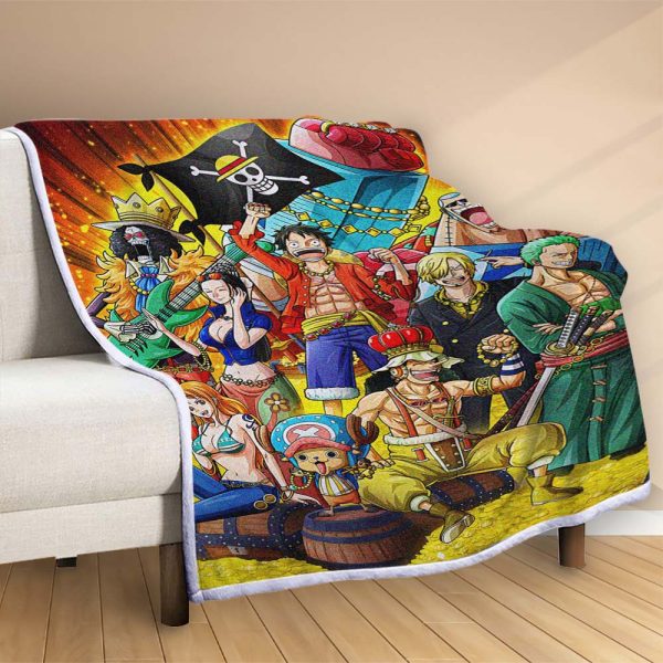 Plaid One Piece Golden Couverture Polaire Plaid Canapé – Image 2