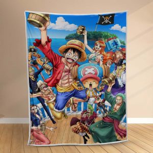 Plaid One Piece Tous les personnages boivent de la bière 1002 Couverture Polaire Plaid Canapé