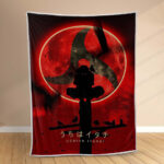 Plaid Uchiwa Itachi dans Naruto Manga 1002 Couverture Polaire Plaid Canapé