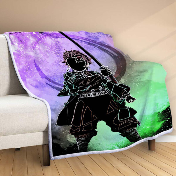 Couverture Tanjiro Demon Slayer Kimetsu no Yaiba 1004 Plaid Polaire Plaid Canapé – Image 2