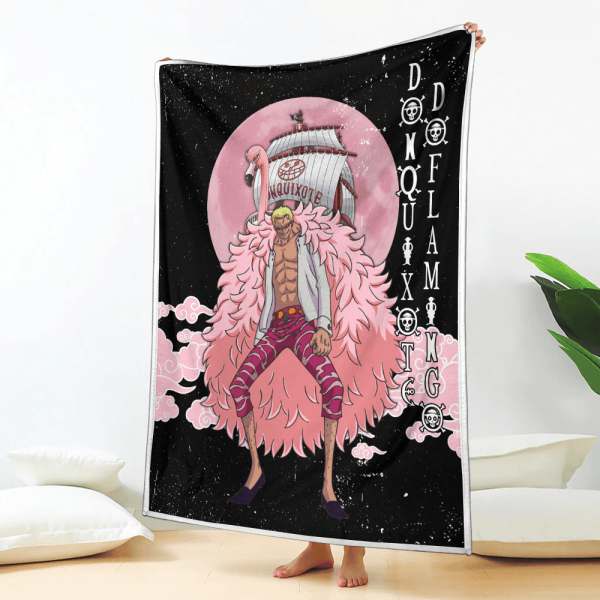 Plaid Donquixote Doflamingo One Piece 03 Couverture Plaid Polaire Plaid Canapé – Image 2
