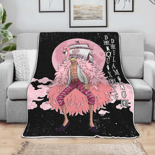 Plaid Donquixote Doflamingo One Piece 03 Couverture Plaid Polaire Plaid Canapé – Image 3