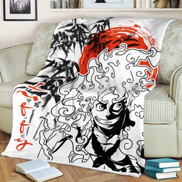 Plaid Monkey D. Luffy Gear 5 One Piece Couverture Plaid Polaire Plaid Canapé – Image 2