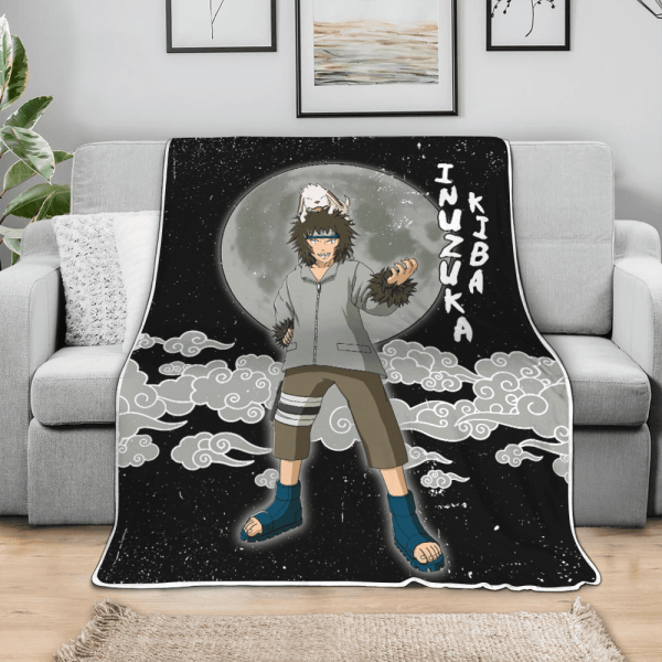 Plaid Inuzuka Kiba Naruto Couverture Plaid Polaire Plaid Canapé – Image 2