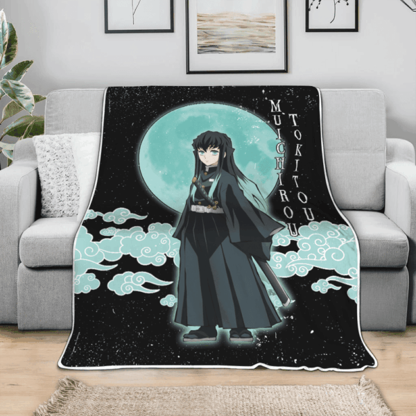 Couverture Muichirou Tokitou Demon Slayer Plaid Polaire Plaid Canapé – Image 3