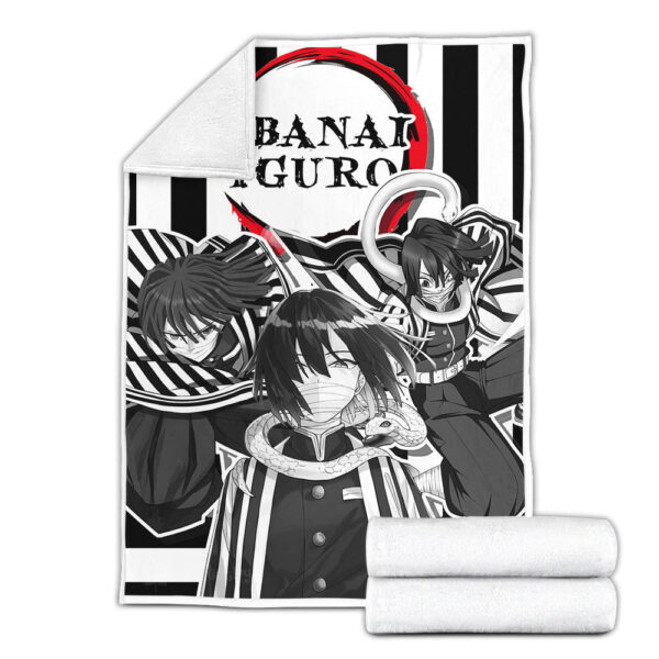 Couverture Obanai Iguro Demon Slayer 01 Plaid Polaire Plaid Canapé – Image 2