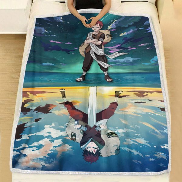 Plaid Gaara Naruto 02 Couverture Plaid Polaire Plaid Canapé – Image 2