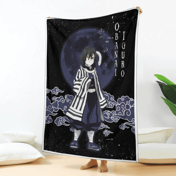 Couverture Obanai Iguro Demon Slayer 02 Plaid Polaire Plaid Canapé – Image 2
