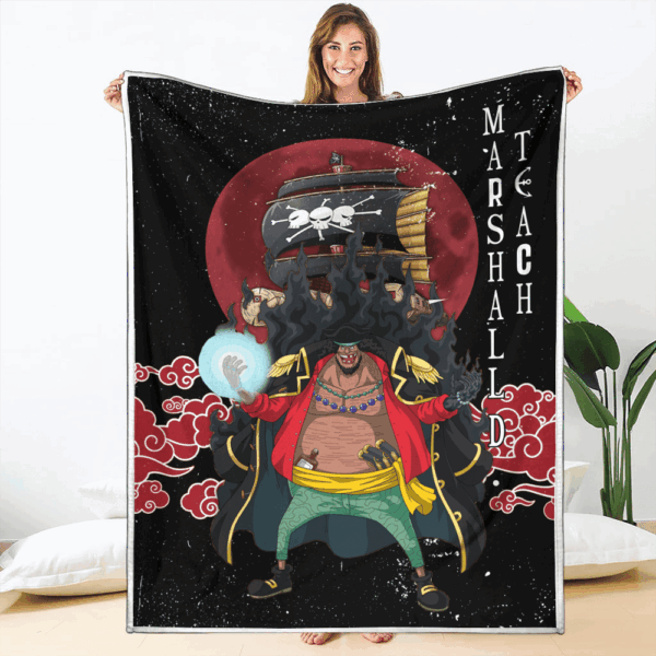 Plaid Marshall D. Teach Blackbeard One Piece Couverture Plaid Polaire Plaid Canapé