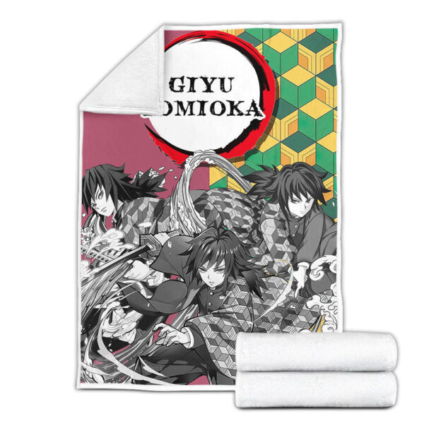 Couverture Giyu Tomioka Demon Slayer Plaid Polaire Plaid Canapé – Image 2