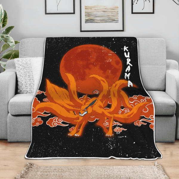 Plaid Kurama Naruto Couverture Plaid Polaire Plaid Canapé – Image 3