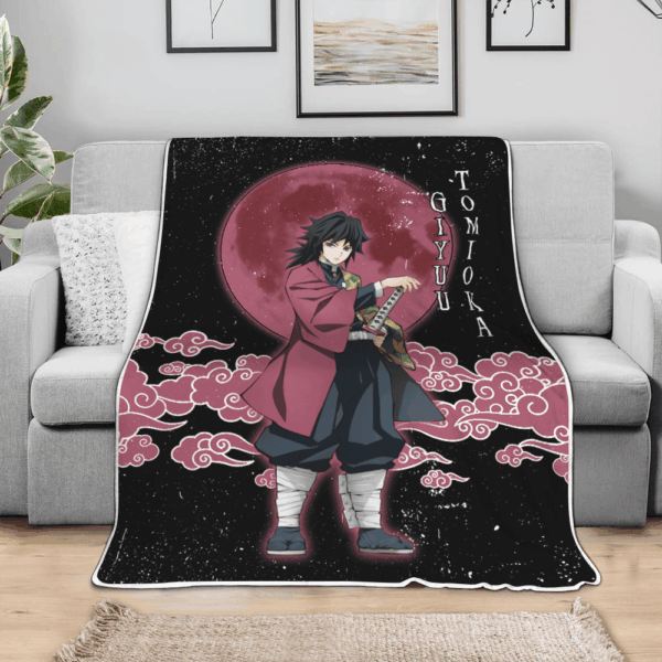 Couverture Giyuu Tomioka Demon Slayer Plaid Polaire Plaid Canapé – Image 3