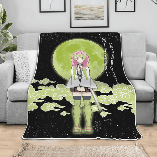 Couverture Mitsuri Kanroji Demon Slayer Plaid Polaire Plaid Canapé – Image 3