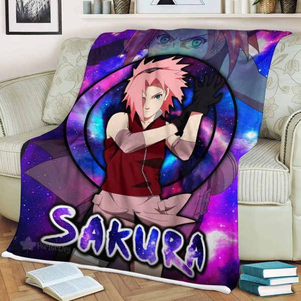 Plaid Haruno Sakura Naruto 01 Couverture Plaid Polaire Plaid Canapé – Image 2