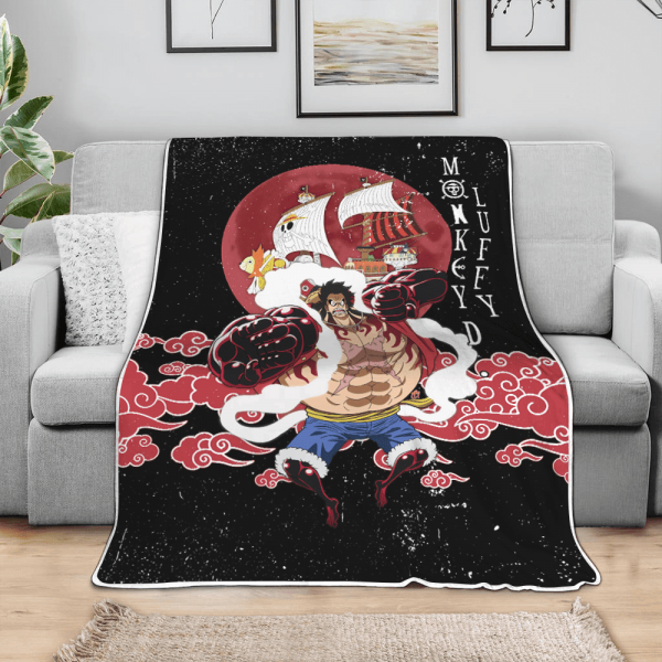 Plaid Monkey D. Luffy Gear 4 One Piece 03 Couverture Plaid Polaire Plaid Canapé – Image 3