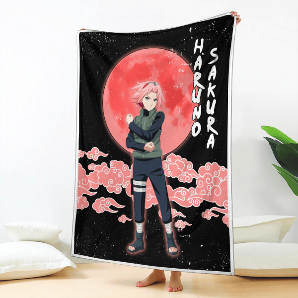 Plaid Haruno Sakura Naruto 02 Couverture Plaid Polaire Plaid Canapé – Image 2