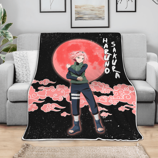 Plaid Haruno Sakura Naruto 02 Couverture Plaid Polaire Plaid Canapé – Image 3