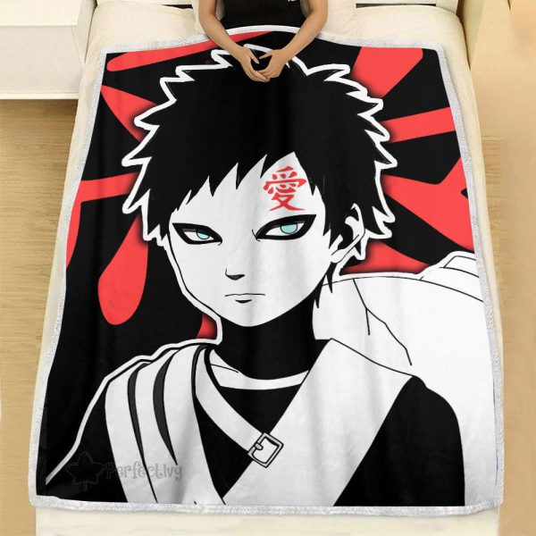 Plaid Gaara Naruto 01 Couverture Plaid Polaire Plaid Canapé – Image 2