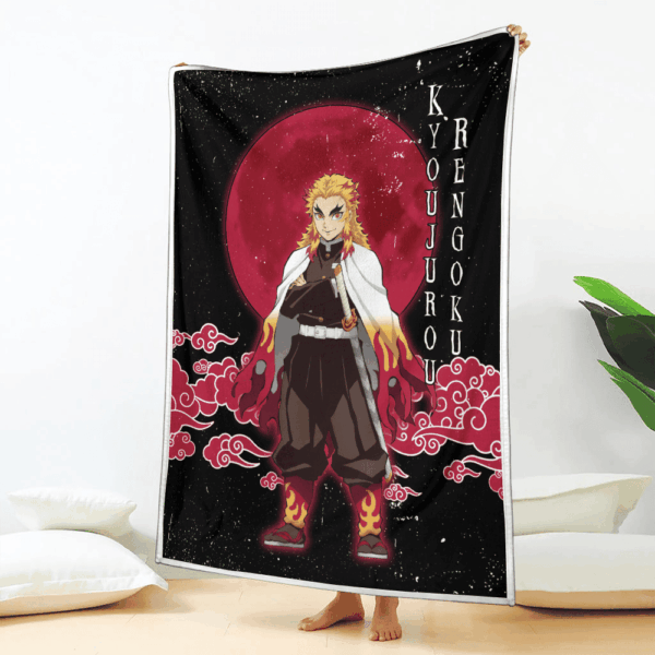 Couverture Kyoujurou Rengoku Demon Slayer Plaid Polaire Plaid Canapé – Image 2