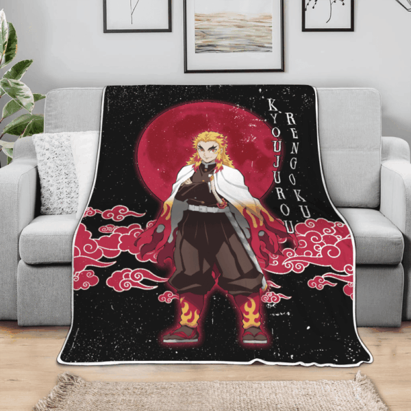Couverture Kyoujurou Rengoku Demon Slayer Plaid Polaire Plaid Canapé – Image 3