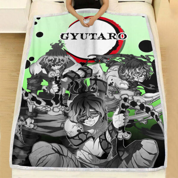 Couverture Gyutaro Demon Slayer Plaid Polaire Plaid Canapé – Image 3