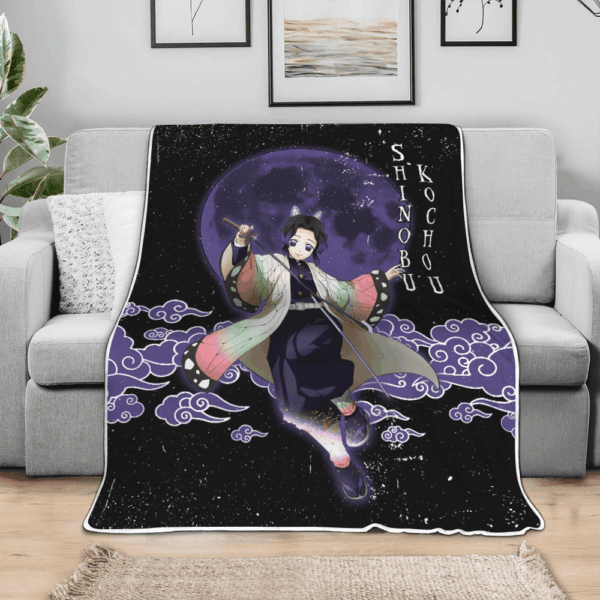 Couverture Shinobu Kochou Demon Slayer Plaid Polaire Plaid Canapé – Image 3
