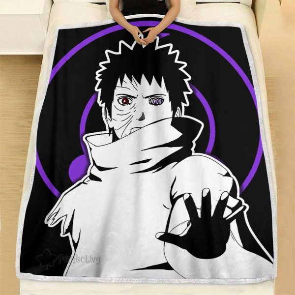 Plaid Uchiha Obito Naruto 01 Couverture Plaid Polaire Plaid Canapé – Image 2