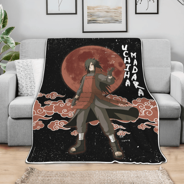 Plaid Uchiha Madara Naruto 01 Couverture Plaid Polaire Plaid Canapé – Image 3