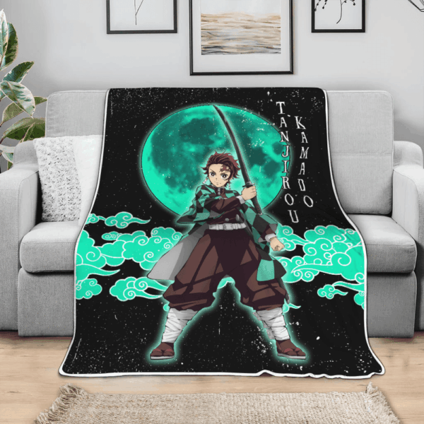 Couverture Tanjirou Kamado Demon Slayer Plaid Polaire Plaid Canapé – Image 3
