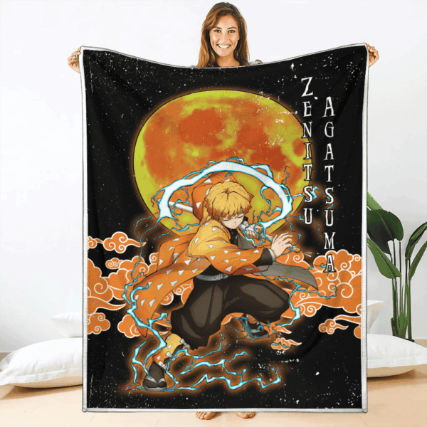 Couverture Zenitsu Agatsuma Demon Slayer Plaid Polaire Plaid Canapé