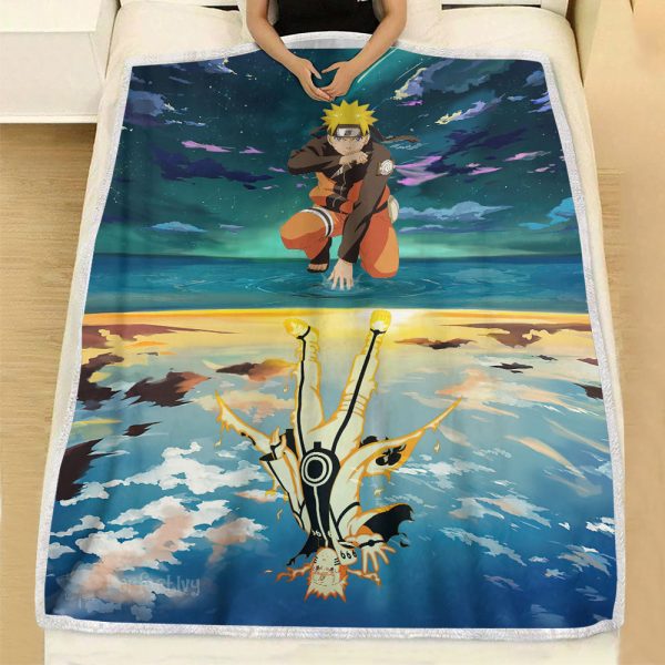 Plaid Uzumaki Bijuu Naruto 02 Couverture Plaid Polaire Plaid Canapé – Image 2