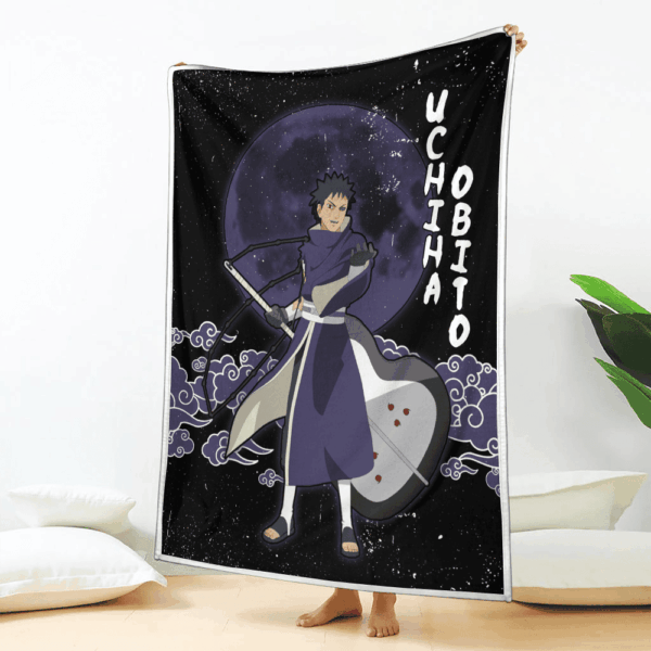 Plaid Uchiha Obito Naruto 04 Couverture Plaid Polaire Plaid Canapé – Image 2