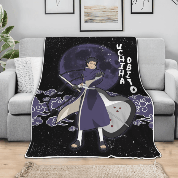 Plaid Uchiha Obito Naruto 04 Couverture Plaid Polaire Plaid Canapé – Image 3