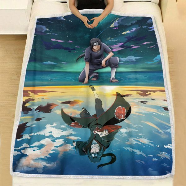 Plaid Uchiha Itachi Naruto 01 Couverture Plaid Polaire Plaid Canapé – Image 2