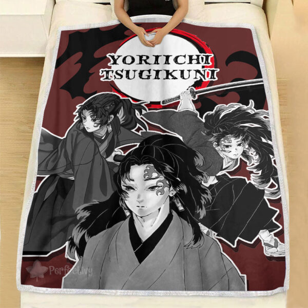 Couverture Tsugikuni Yoriichi Demon Slayer Plaid Polaire Plaid Canapé – Image 3