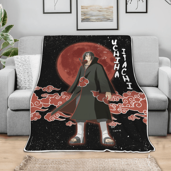 Plaid Uchiha Itachi Naruto 02 Couverture Plaid Polaire Plaid Canapé – Image 3