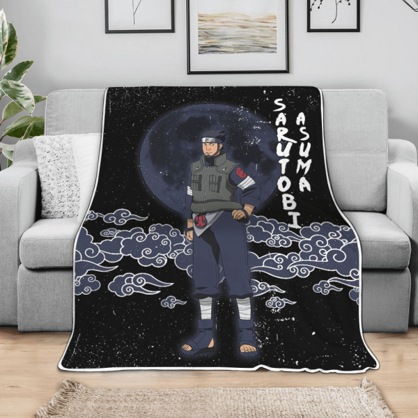Plaid Sarutobi Asuma Naruto Couverture Plaid Polaire Plaid Canapé – Image 3