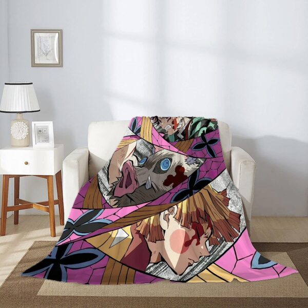 Couverture Demon Slayer Tanjiro Zenitsu Inosuke 1002 Plaid Polaire Plaid Canapé – Image 2
