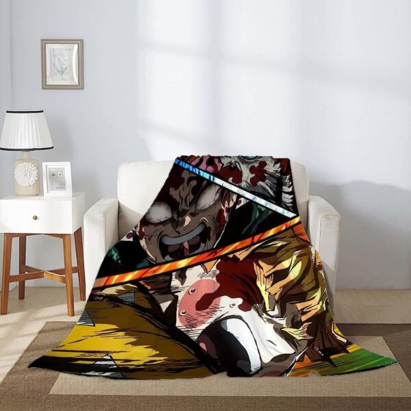 Couverture Demon Slayer Tanjiro Zenitsu Inosuke 1001 Plaid Polaire Plaid Canapé – Image 2