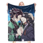 Couverture Demon Slayer frère et soeur Tanjiro et Nezuko Plaid Polaire Plaid Canapé
