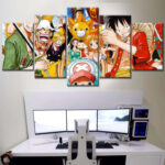 Tableau One Piece Tous les personnages 3 Toile Avec Cadre