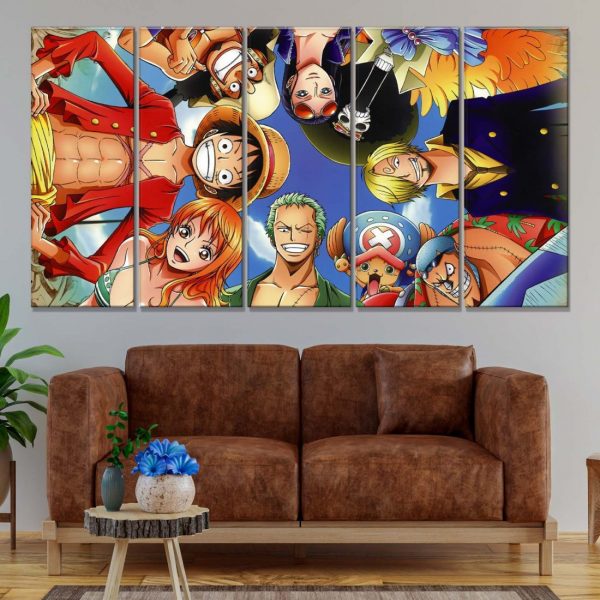 Tableau One Piece Tous les personnages Toile Avec Cadre – Image 2