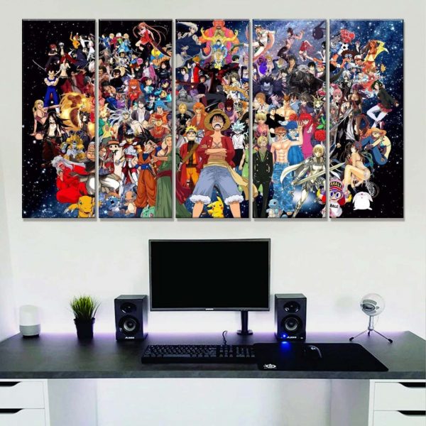 Tableau One Piece Tous Les Personnages 31 Toile Avec Cadre – Image 2